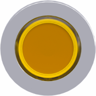 Harmony XB4 30mm Yellow Flush Illuminated Push Button Head, IP69, Metal