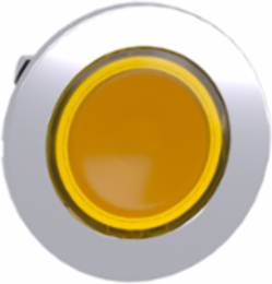 Harmony XB4 30mm Yellow Flush Illuminated Push Button Head, IP69, Metal