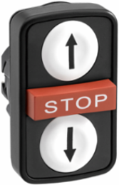 Harmony XB5 Triple Head Push Button Ø22mm, IP67, 1 Red & 2 White Buttons