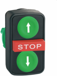 Harmony XB5 Triple-Headed Push Button Ø22 mm, IP67/IP69K, 1 Red & 2 Green Buttons
