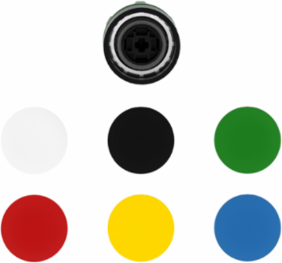 Harmony XB5 Push Button Head, 22mm, Spring Return, IP66 Rated, 6 Color Caps