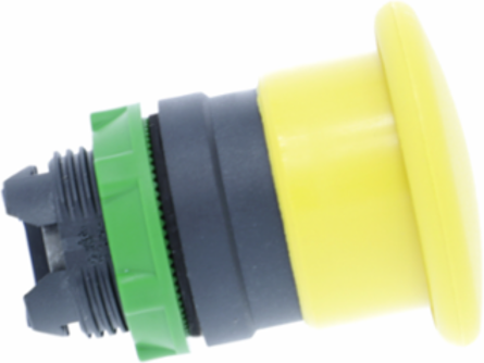 Harmony XB5 Yellow Mushroom Pushbutton Head, 40mm, Spring Return, IP66