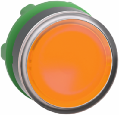 Harmony XB5 Illuminated Push Button Head, 22mm, IP66, Orange Flush