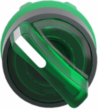Harmony XB5 Illuminated Selector Switch Head, 22mm, Green Handle, IP69K