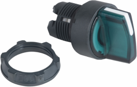 Harmony XB5 Illuminated Selector Switch Head, 22mm, Green Handle, IP69K