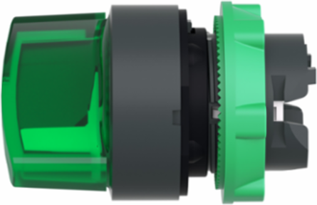 Harmony XB5 Illuminated Selector Switch Head, 22mm, Green Handle, IP69K