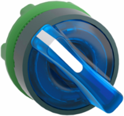 Harmony XB5 Illuminated Selector Switch Head, 22mm, Blue Handle, IP69K