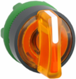 Harmony XB5 Illuminated Selector Switch Head, 22mm, Orange Handle, 3 Positions