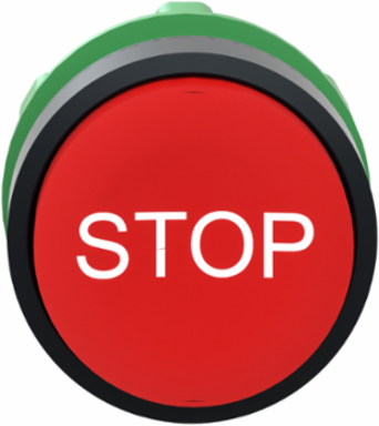 Projecting Push Button Head 40mm Red Plastic, IP66, Spring Return
