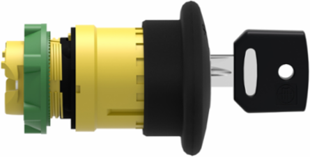 Harmony XB5 Black 40mm Mushroom Pushbutton, IP66, Latching Key Release