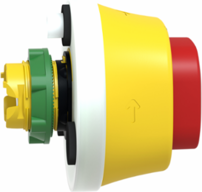 Harmony XB5 Antimicrobial Emergency Stop Head, 22mm, Red LED, 110-120V AC