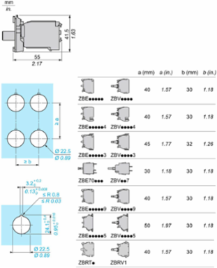 Harmony XB5 Light Block, 230...240V AC, Plastic, BA9s Bulb, IP20