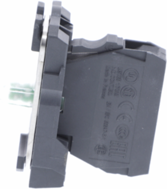Light block with body fixing collar, Harmony XB5, plastic, green, integral LED, 110…120V AC