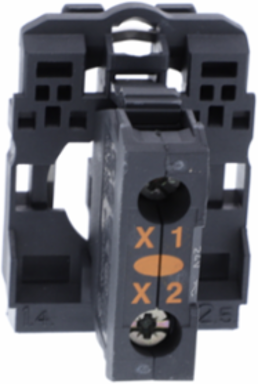 Light block with body fixing collar, Harmony XB5, plastic, orange, integral LED, 110…120V AC