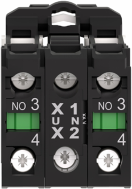 Harmony XB5 Complete Body Contact Assembly with 2NO, Universal LED, 24V AC/DC