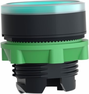 Harmony XB5 22mm Green Illuminated Push Button Head, IP66, Spring Return
