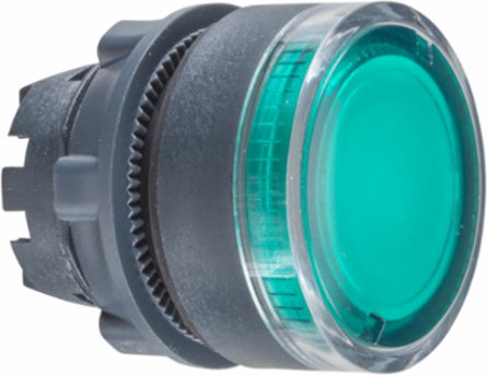 Harmony XB5 22mm Green Illuminated Push Button Head, IP66, Spring Return