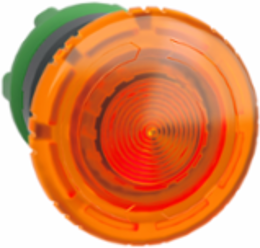 Orange Mushroom Head for Illuminated Push Button 40mm, IP66, Latching