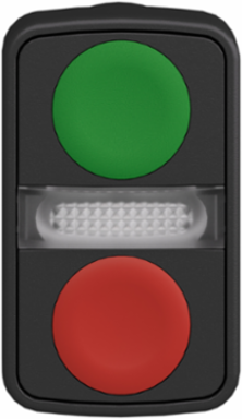 Harmony XB5 22mm Illuminated Double Head Push Button, IP66, 1 Green & 1 Red Flush