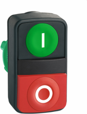 Harmony XB5 Illuminated Push Button Head, 22mm, IP66, 1 Green Flush & 1 Red Projecting