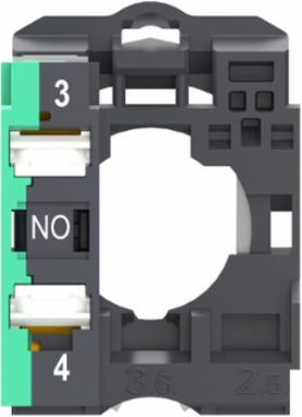 Harmony XB5 Single Contact Block, 1 NO, Spring Clamp, Plastic, 22mm