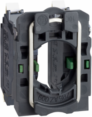Single contact block with body fixing collar, Harmony XB5, plastic, 2 NO, compact push in terminals, pack of 100