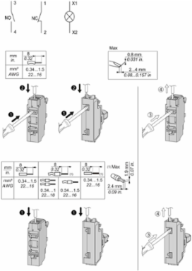 Single contact block with body fixing collar, Harmony XB5, plastic, 2 NC, compact push in terminals, pack of 100