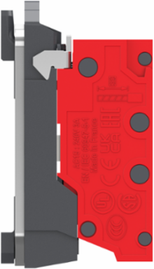 Single contact block with body fixing collar, Harmony XB5, plastic, 2 NC, compact push in terminals, pack of 100