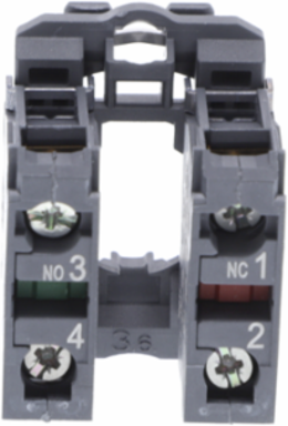 Harmony XB5 Single Contact Block, 1NO+1NC, IP20, Plastic
