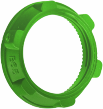 Fixing nut, Harmony XB5, plastic Ø22 mm head for flush offer, green, standard