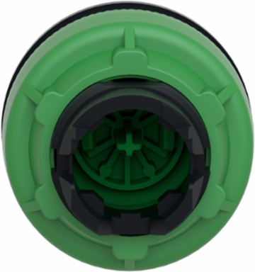 Flush mounted push button head, Harmony XB5, plastic, green, 30mm, spring return, unmarked