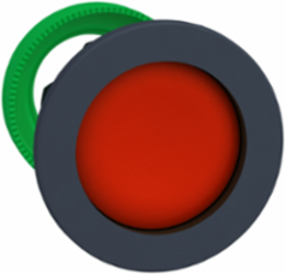 Harmony XB5, Flush mounted push button head, plastic, recessed, red, 30mm, spring return, unmarked, dark grey bezel