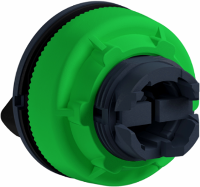 Flush mounted selector switch head, Harmony XB5, plastic, black, 30mm, 2 positions, stay put
