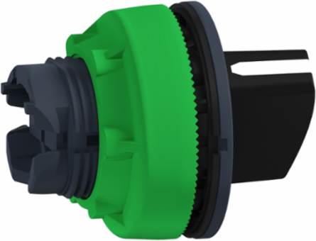 Flush mounted selector switch head, Harmony XB5, plastic, black, 30mm, 2 positions, stay put