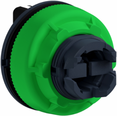 Head for selector switch, Harmony XB5, flush mounted selector switch head, plastic, black, 30mm, 3 positions, spring return to center