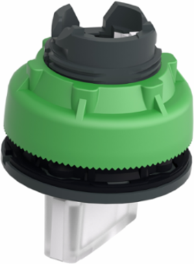 Head for illuminated selector switch, Harmony XB5, plastic, white handle, universal LED, 2 positions, stay put