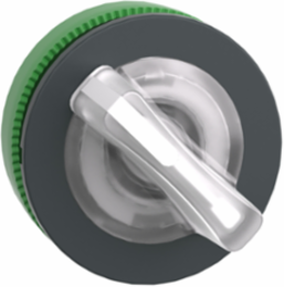 Head for illuminated selector switch, Harmony XB5, plastic, white handle, universal LED, 2 positions, stay put