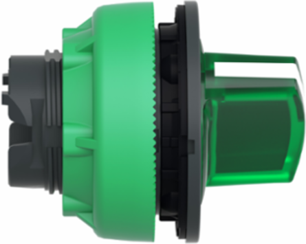 Harmony XB5 Illuminated Selector Switch Head, 30 mm, Green, IP69 Protection