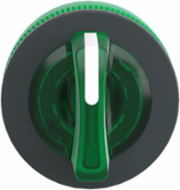 Illuminated Selector Switch Head, 30mm, Green Handle, 3 Positions, IP69