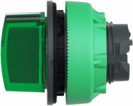 Illuminated Selector Switch Head, 30mm, Green Handle, 3 Positions, IP69