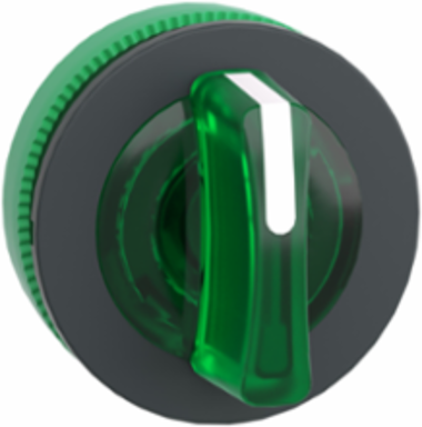 Illuminated Selector Switch Head, 30mm, Green Handle, 3 Positions, IP69
