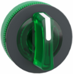 Illuminated Selector Switch Head, 30mm, Green Handle, 3 Positions, IP69