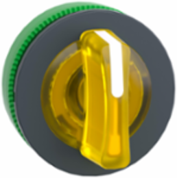 Harmony XB5 Illuminated Selector Switch Head, 30mm, Yellow Handle, 3 Positions