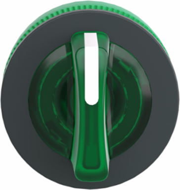 Harmony XB5 Illuminated Selector Switch Head, 30mm, Green Handle, 3 Positions
