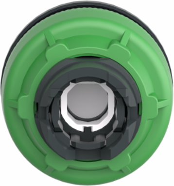 Head for pilot light, Harmony XB5, green, 30mm, universal LED, plain lens