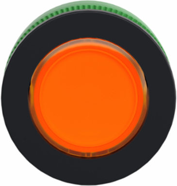 Head for pilot light, Harmony XB5, orange, 30mm, universal LED, plain lens
