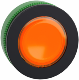Head for pilot light, Harmony XB5, orange, 30mm, universal LED, plain lens