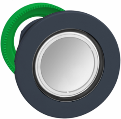 Head for illuminated push button, Harmony XB5, white, 30mm, universal LED, plain lens