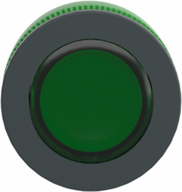 Head for illuminated push button, Harmony XB5, green, white, 30mm, universal LED, plain lens
