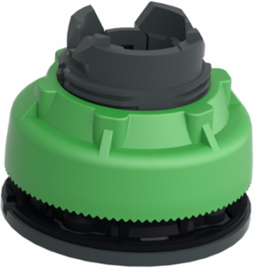 Head for illuminated push button, Harmony XB5, green, white, 30mm, universal LED, plain lens